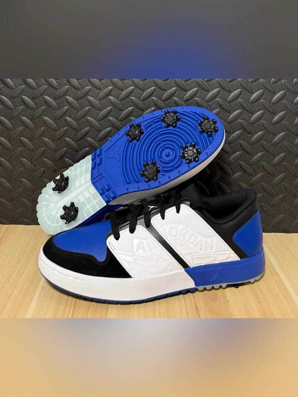 Nike Air Jordan NU Retro 1 Golf Shoes Royal Blue White FZ4153-004 Mens Size 9.5